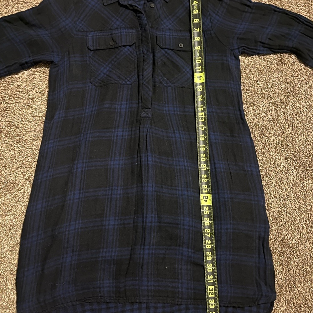 Madewell Women's Lumberjack Chic Relaxed Blue Flannel Daywalk Shirt Dress - Picture 8 of 8